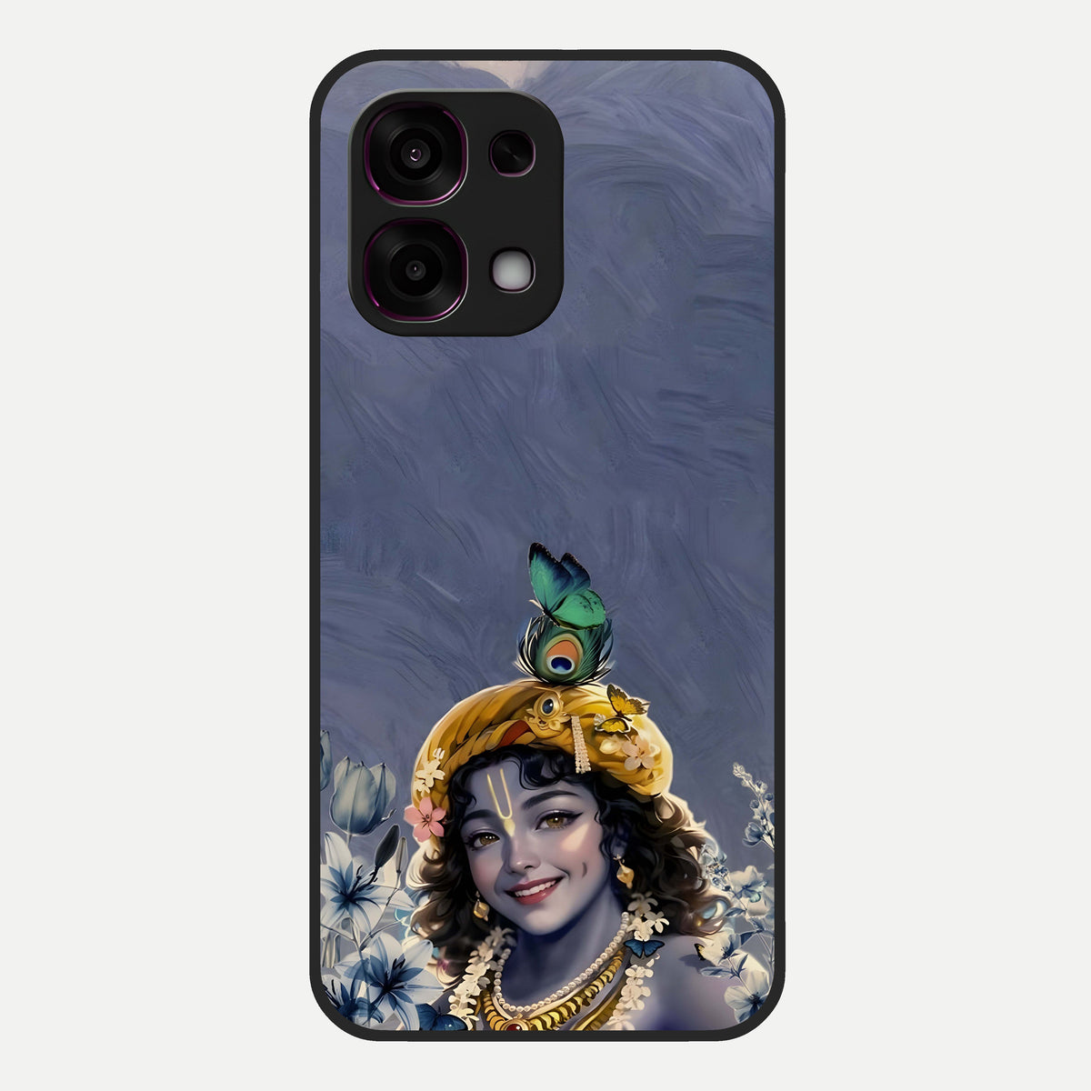  Lord Krishna Glass Case For Oppo F31 5G back cover – full design glossy printed glass finish
