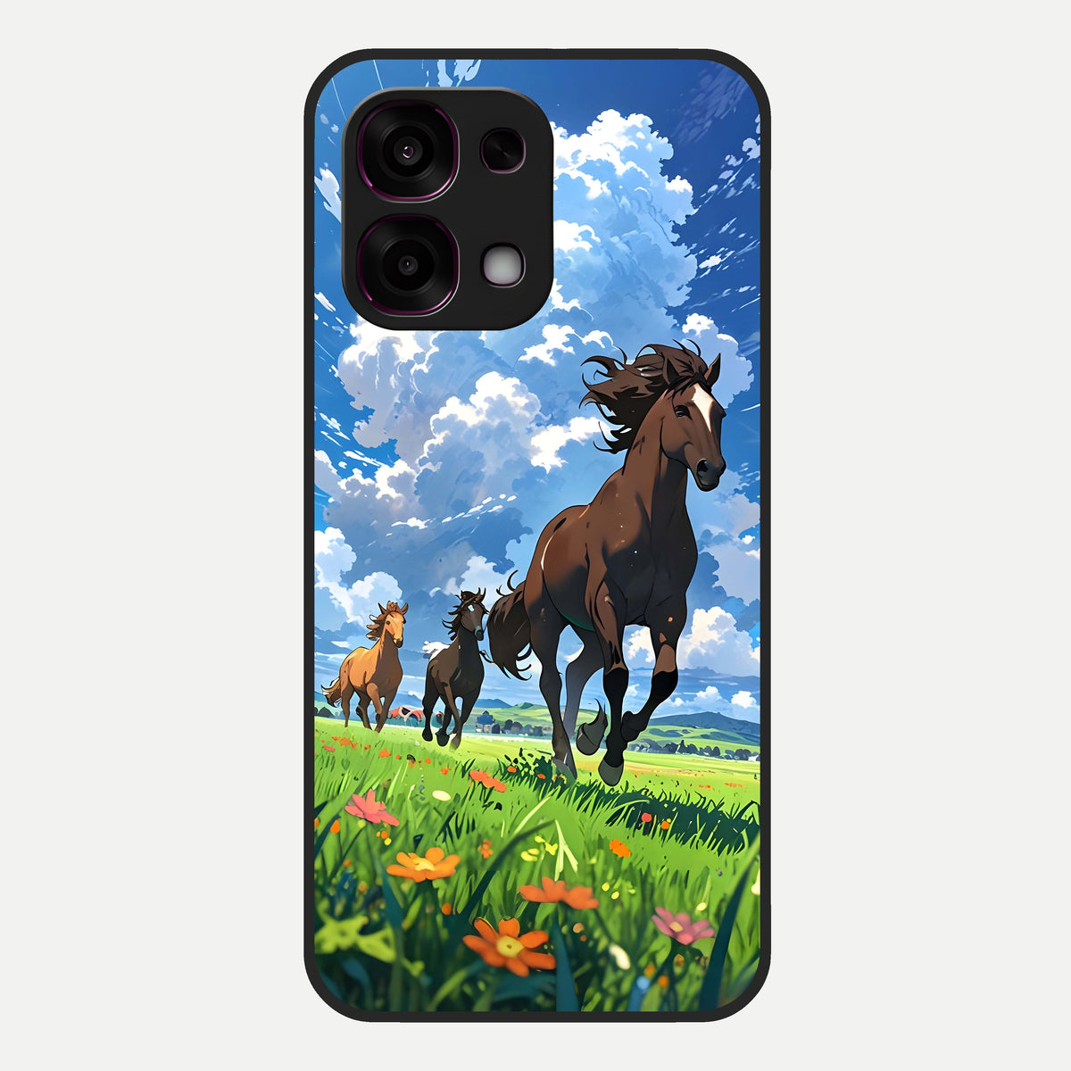  Majestic Horses Galloping Glass Case For Oppo F31 5G back cover – full design glossy printed glass finish