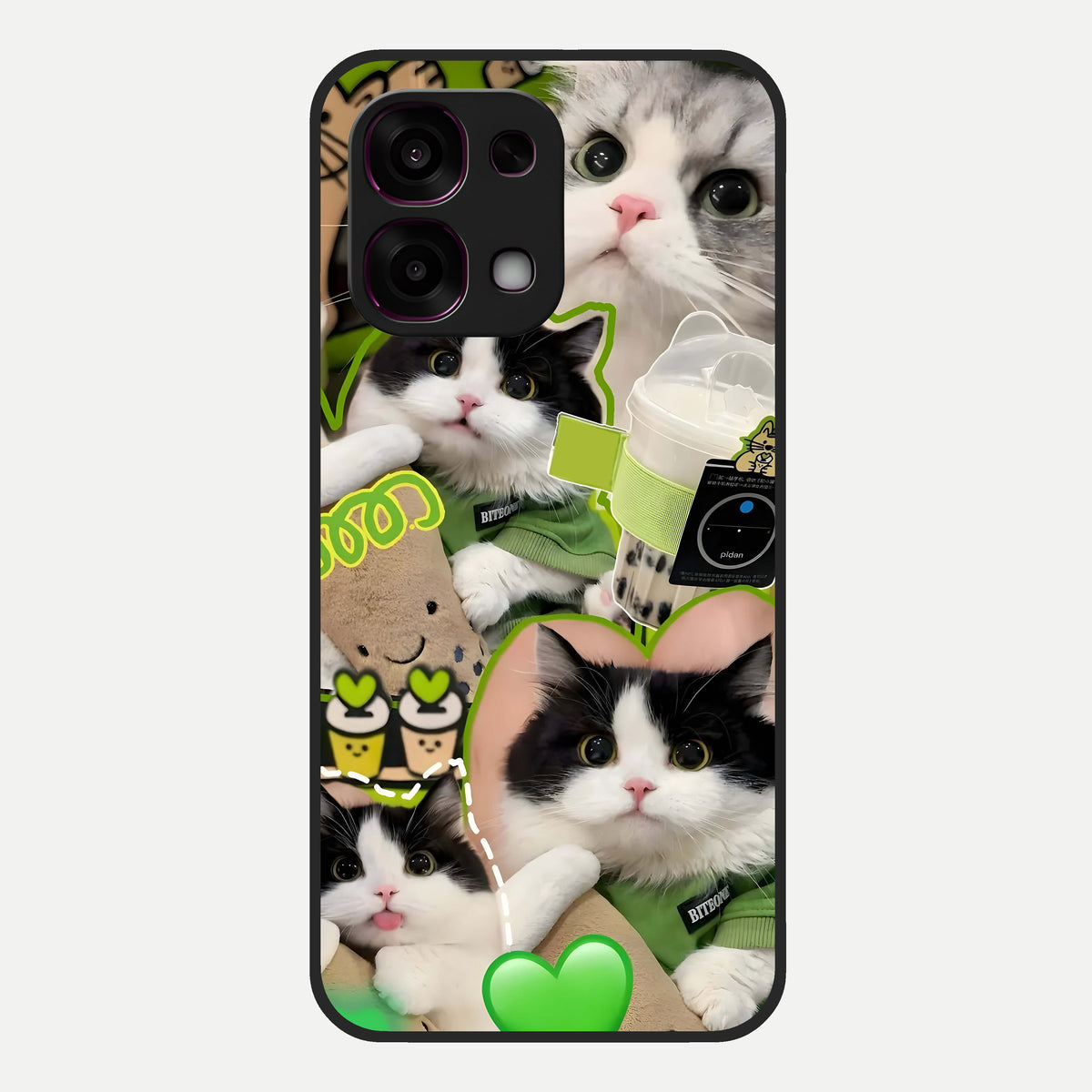  Matcha Cats Mood Glass Case For Oppo F31 5G back cover – full design glossy printed glass finish