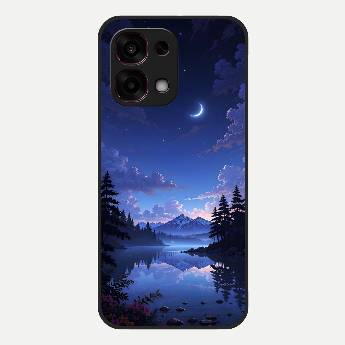  Midnight Lake Peace Glass Case For Oppo F31 5G back cover – full design glossy printed glass finish
