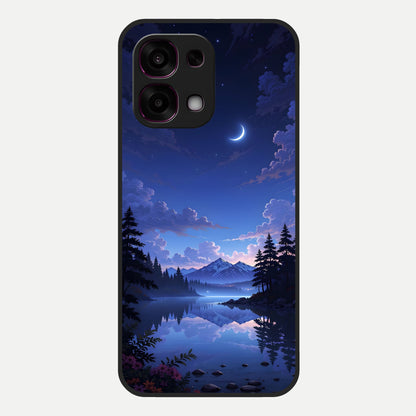  Midnight Lake Peace Glass Case For Oppo F31 5G back cover – full design glossy printed glass finish