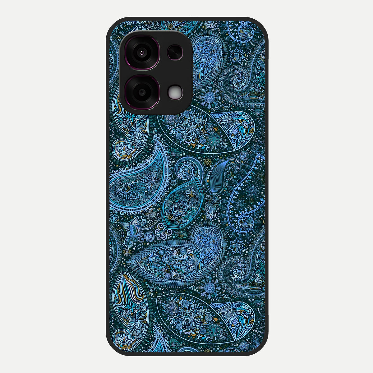 Midnight Paisley Glow Glass Case For Oppo F31 5G back cover – full design glossy printed glass finish