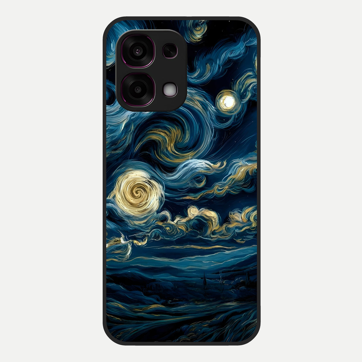  Midnight Sky Whirl Glass Case For Oppo F31 5G back cover – full design glossy printed glass finish