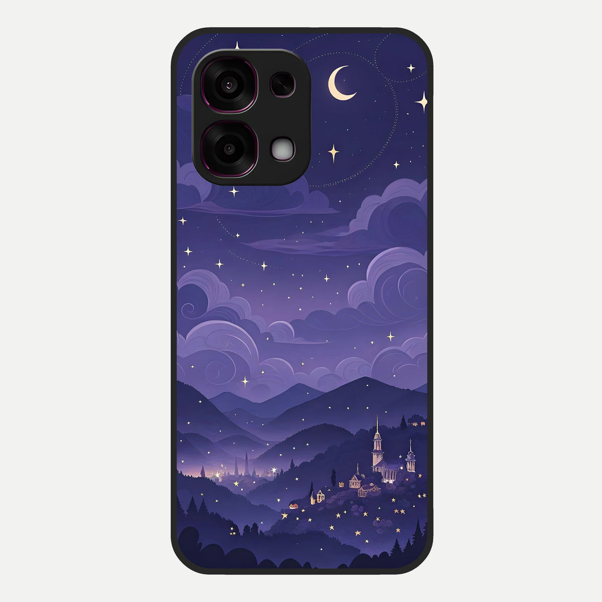  Minimal Night View Glass Case For Oppo F31 5G back cover – full design glossy printed glass finish