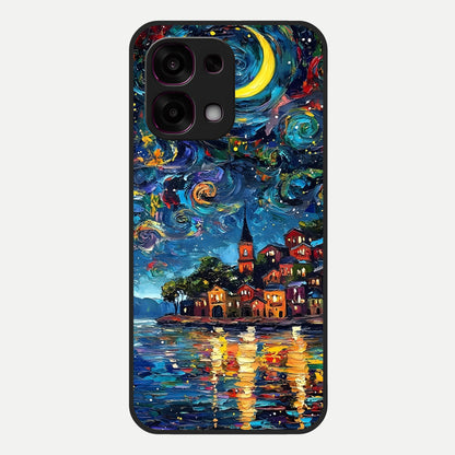  Moonlight Harbor Glow Glass Case For Oppo F31 5G back cover – full design glossy printed glass finish
