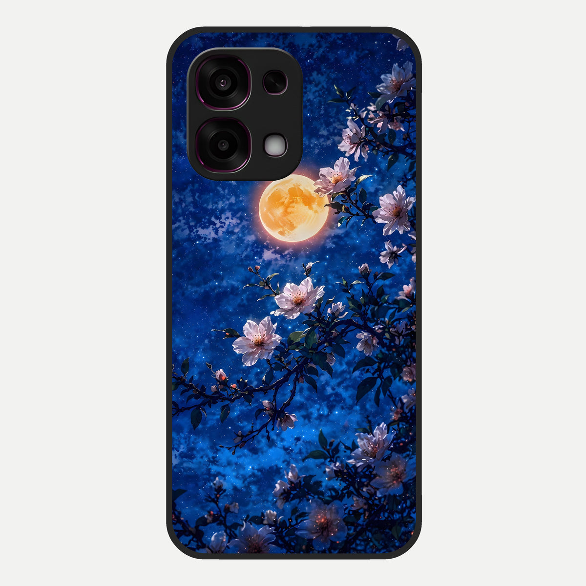  Moonlit Blossoms Night Glass Case For Oppo F31 5G back cover – full design glossy printed glass finish