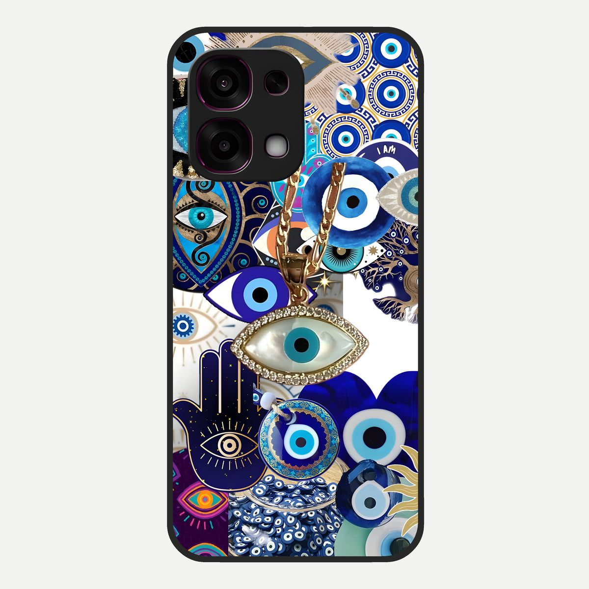  Mystic Charm Eye Glass Case For Oppo F31 5G back cover – full design glossy printed glass finish