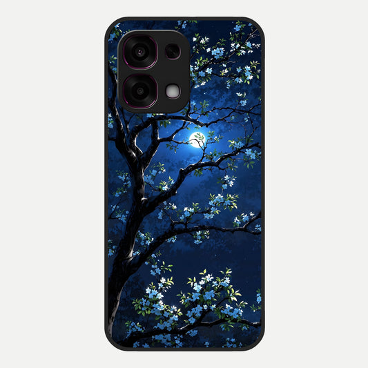  Mystic Floral Night Glass Case For Oppo F31 5G back cover – full design glossy printed glass finish