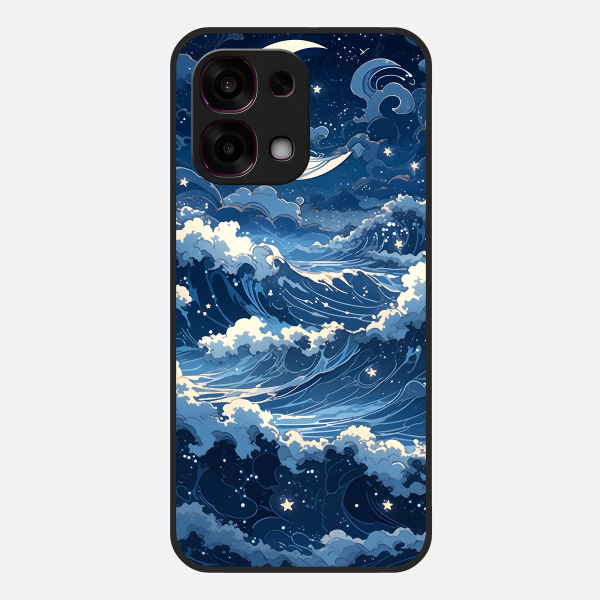  Ocean Moon Waves Glass Case For Oppo F31 5G back cover – full design glossy printed glass finish