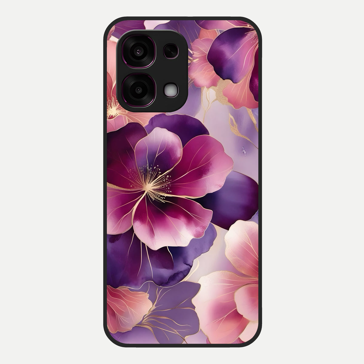  Pink Bouquet Florals Glass Case For Oppo F31 5G back cover – full design glossy printed glass finish