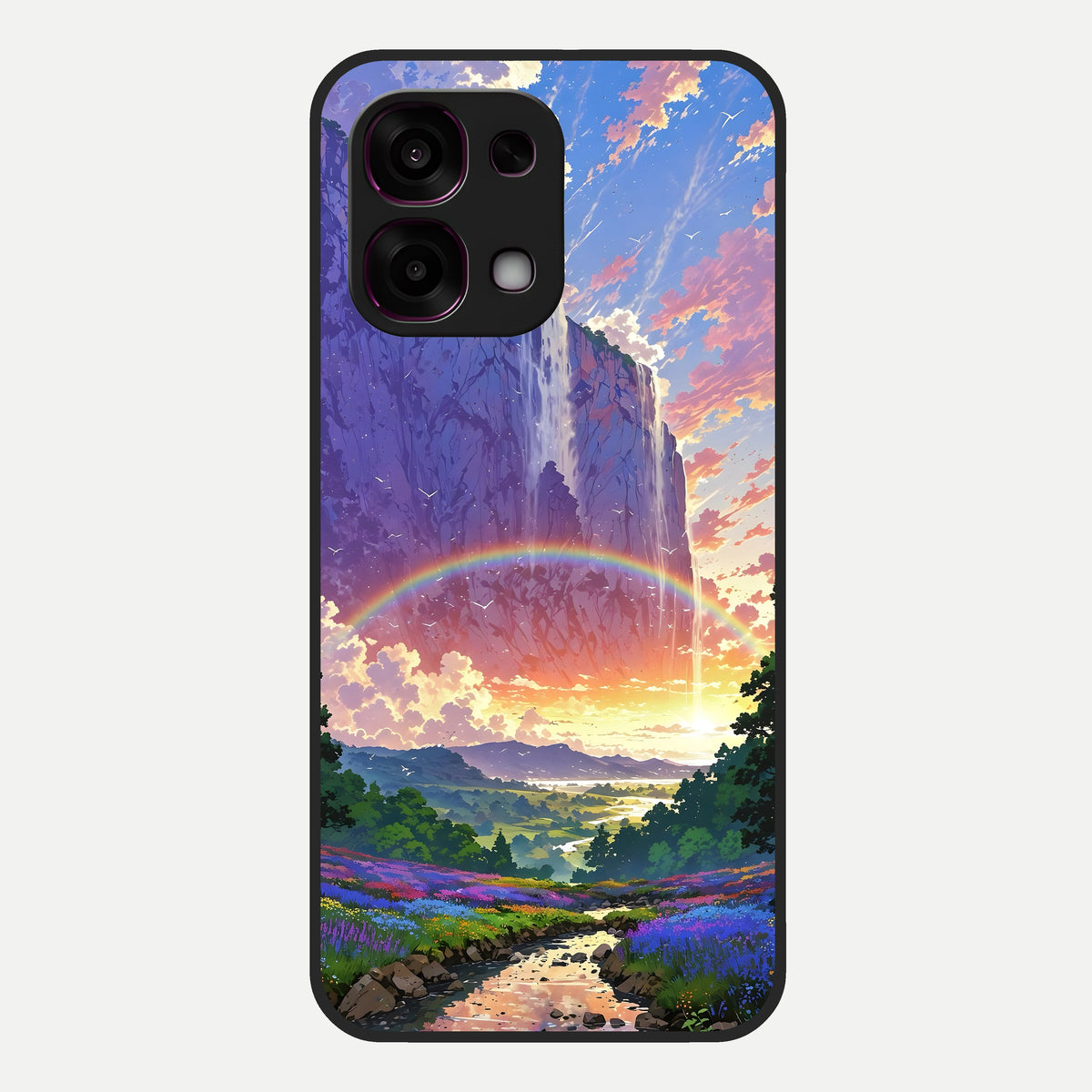  Rainbow Valley Dream Glass Case For Oppo F31 5G back cover – full design glossy printed glass finish