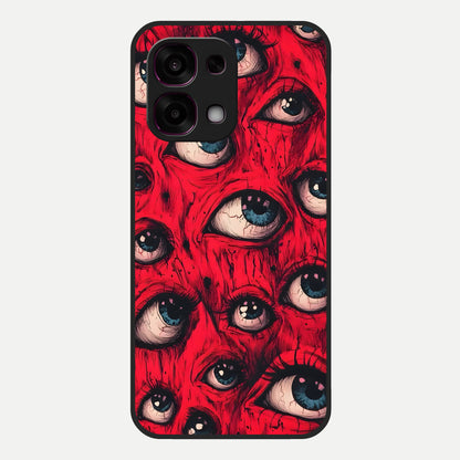  Red Eyes Pattern Glass Case For Oppo F31 5G back cover – full design glossy printed glass finish