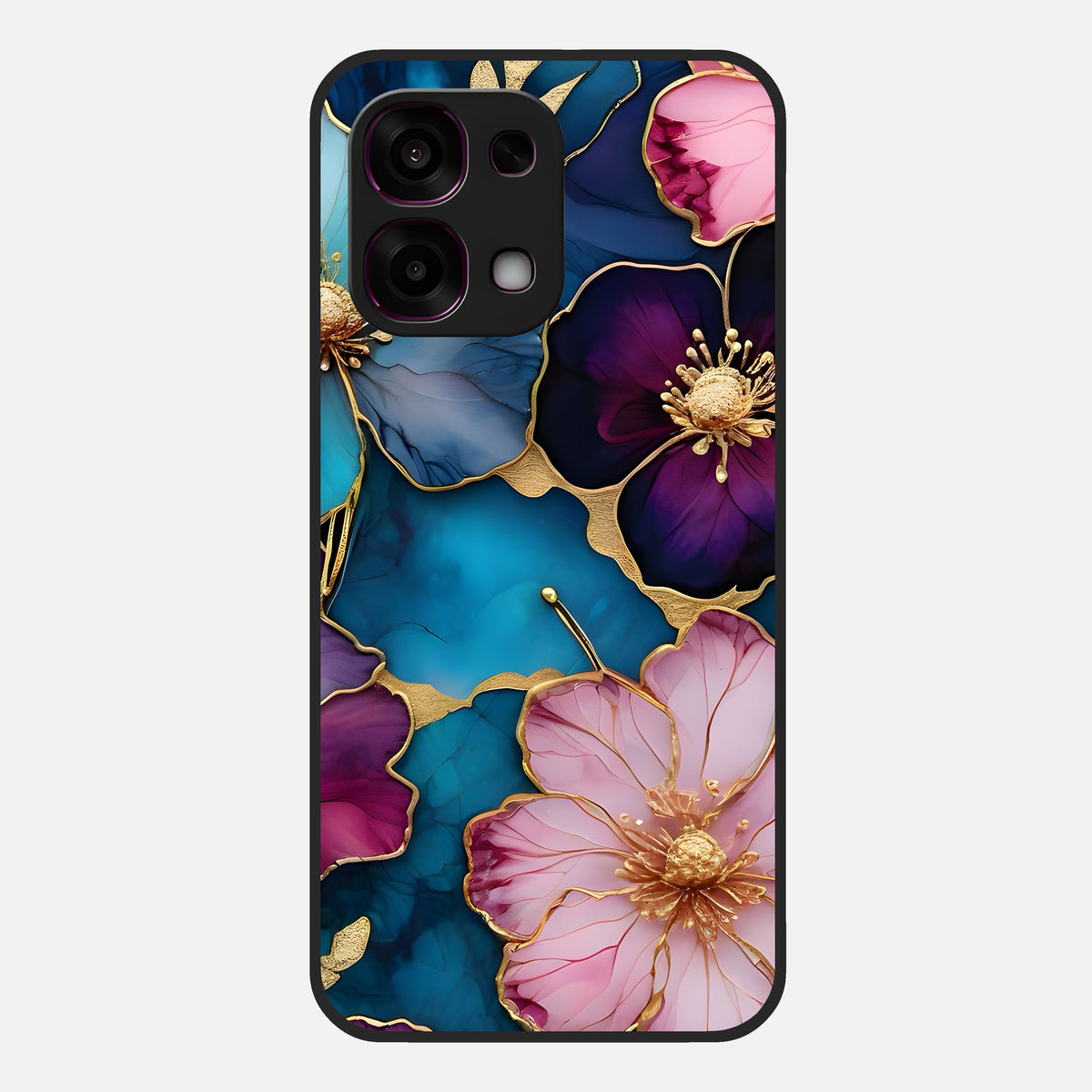  Sparkle Floral Glass Case For Oppo F31 5G back cover – full design glossy printed glass finish