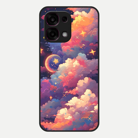  Starlit Dream Clouds Glass Case For Oppo F31 5G back cover – full design glossy printed glass finish