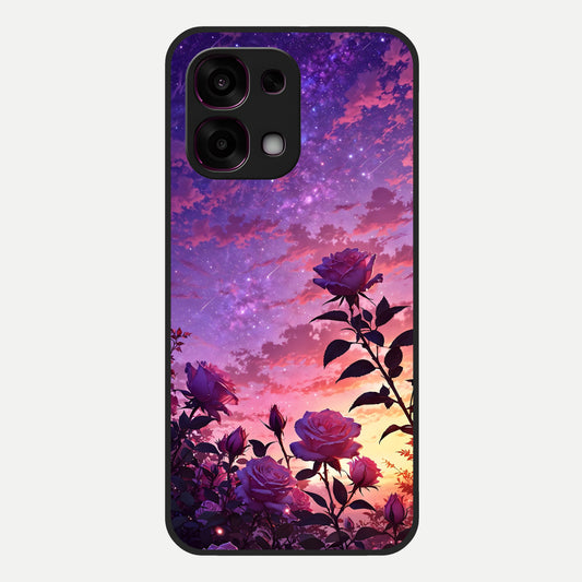  Starlit Rose Twilight Glass Case For Oppo F31 5G back cover – full design glossy printed glass finish