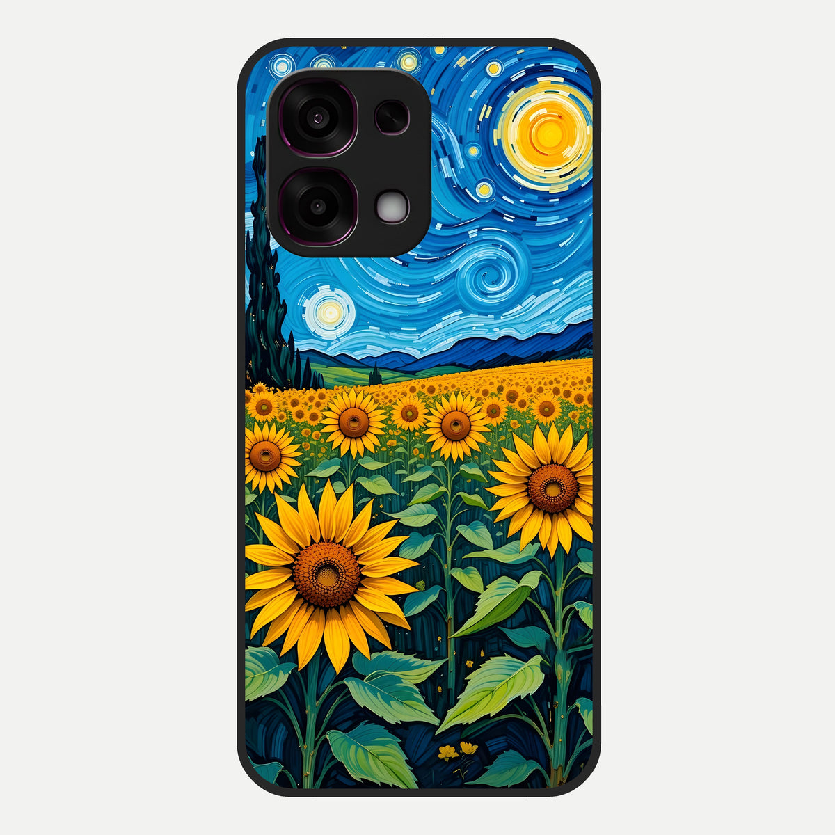  Starry Sunflower Dreams Glass Case For Oppo F31 5G back cover – full design glossy printed glass finish