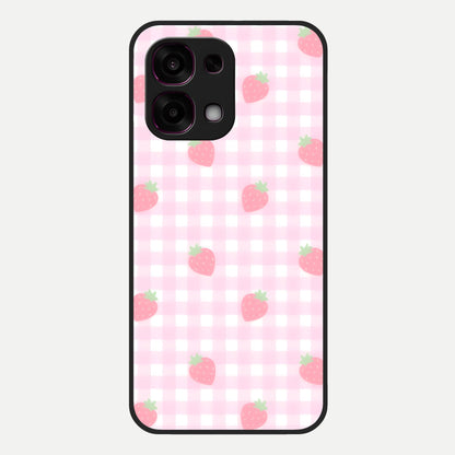  Strawberry Picnic Love Glass Case For Oppo F31 5G back cover – full design glossy printed glass finish
