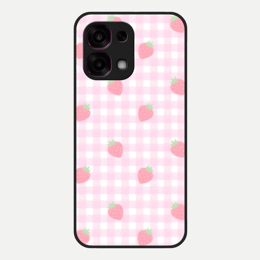  Strawberry Picnic Love Glass Case For Oppo F31 5G back cover – full design glossy printed glass finish