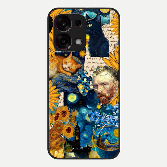  Sunflower Chic Mood Custom Name Glass Case For Oppo F31 5G back cover – full design glossy printed glass finish
