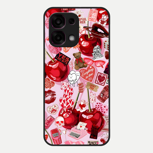  Sweet Cherry Chaos Glass Case For Oppo F31 5G back cover – full design glossy printed glass finish