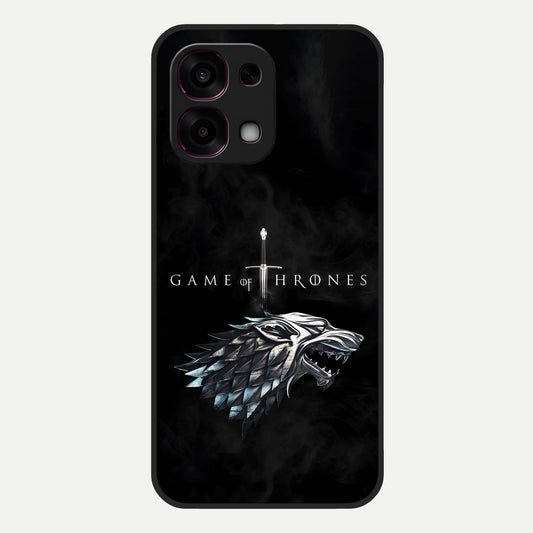  Throne Wolf Legacy Glass Case For Oppo F31 5G back cover – full design glossy printed glass finish