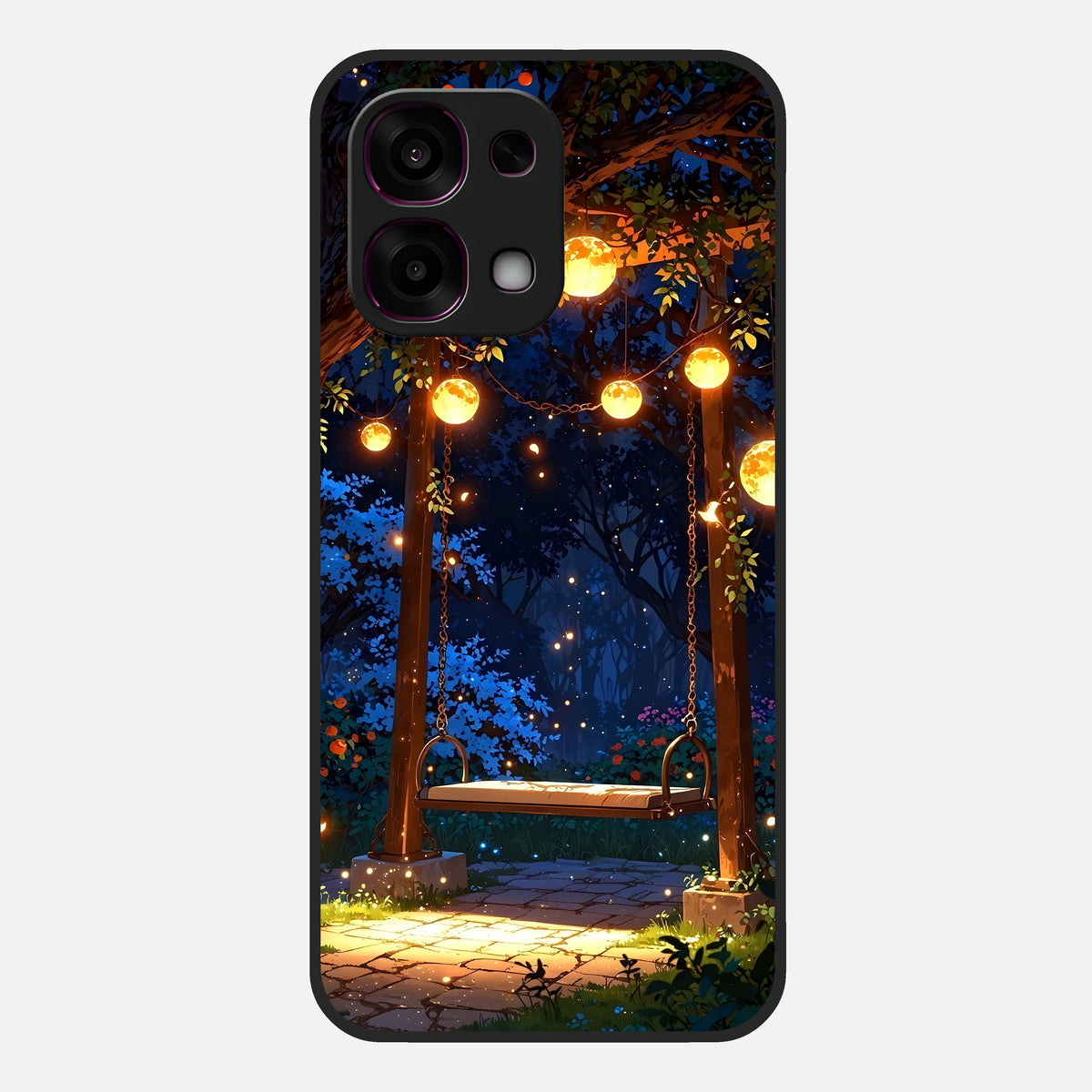  Twilight Garden Swing Glass Case For Oppo F31 5G back cover – full design glossy printed glass finish