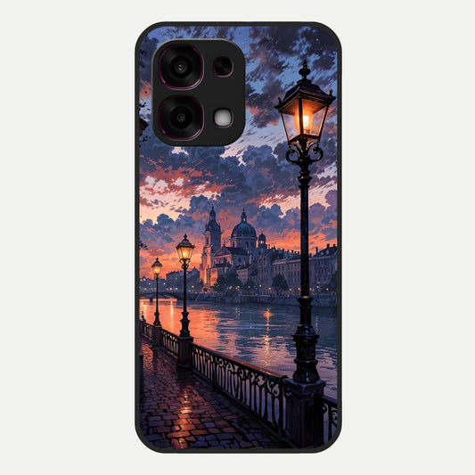  Twilight River Lights Glass Case For Oppo F31 5G back cover – full design glossy printed glass finish
