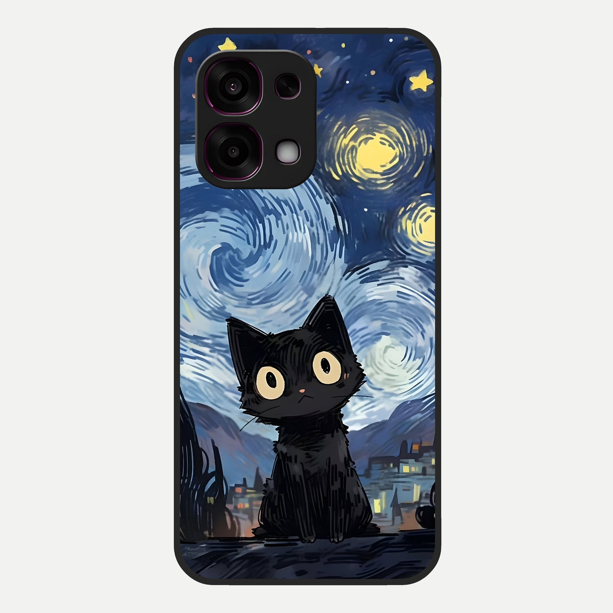  Van Gogh Cat Glass Case For Oppo F31 5G back cover – full design glossy printed glass finish