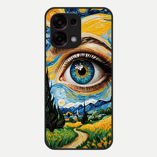  Van Gogh Eye Glass Case For Oppo F31 5G back cover – full design glossy printed glass finish