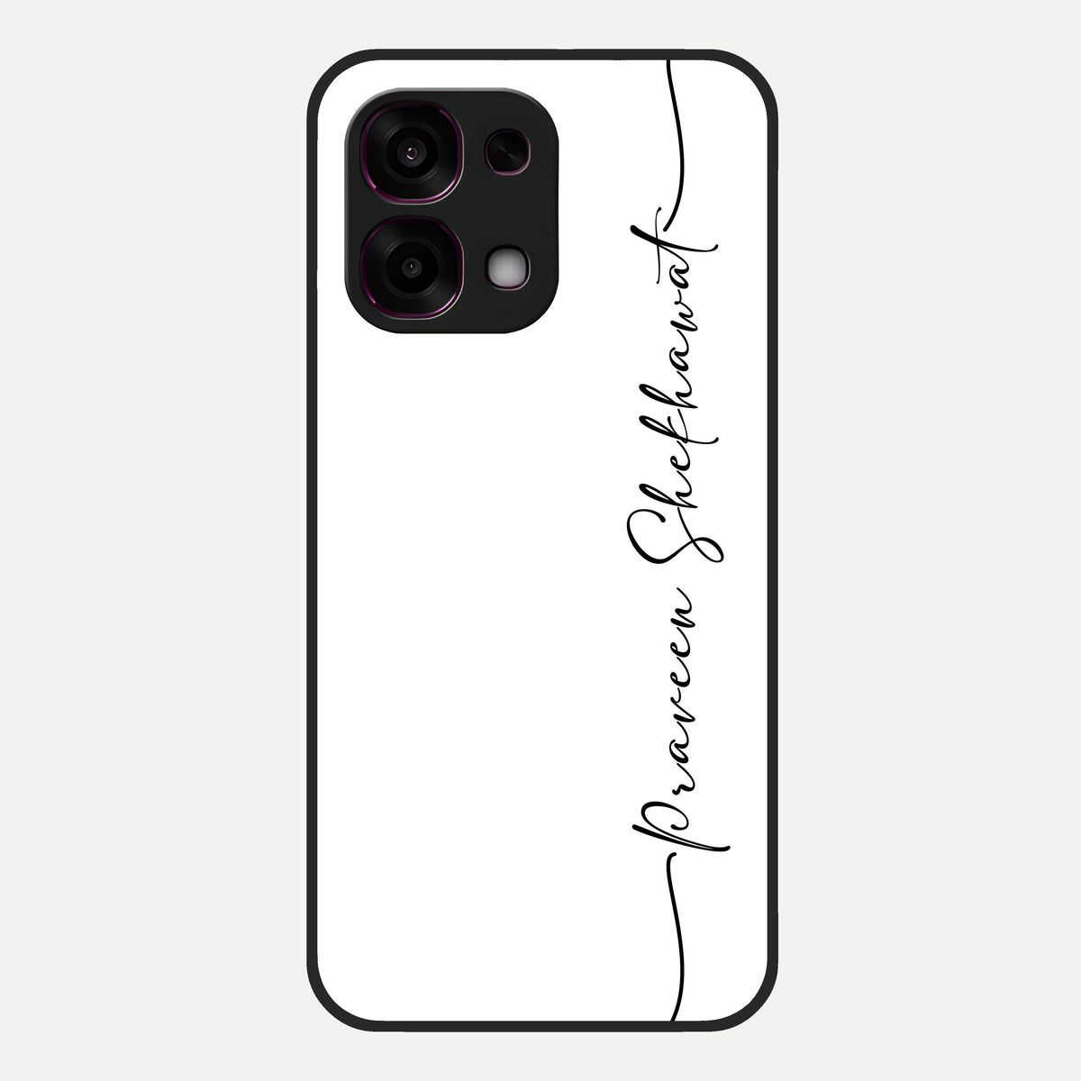  White Tune Custom Name Glass Case For Oppo F31 5G back cover – personalized glossy printed glass finish