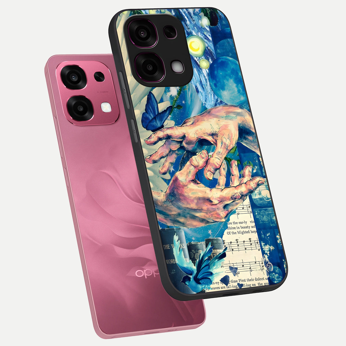  Aesthetic Divider phone case For Oppo F31 5G showing premium glass back cover with detailed artwork
