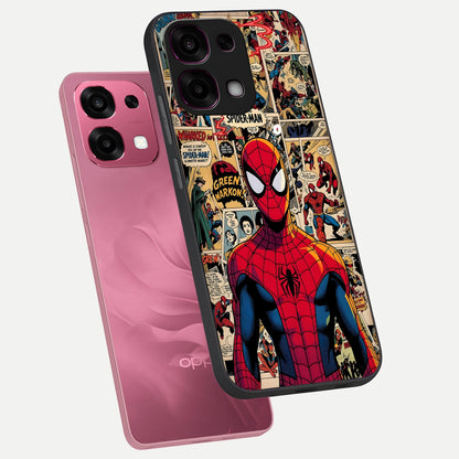  Aesthetic Spider phone case For Oppo F31 5G showing premium glass back cover with detailed artwork