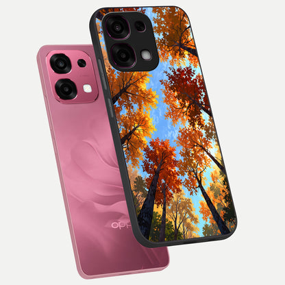  Autumn Sky Rise phone case For Oppo F31 5G showing premium glass back cover with detailed artwork