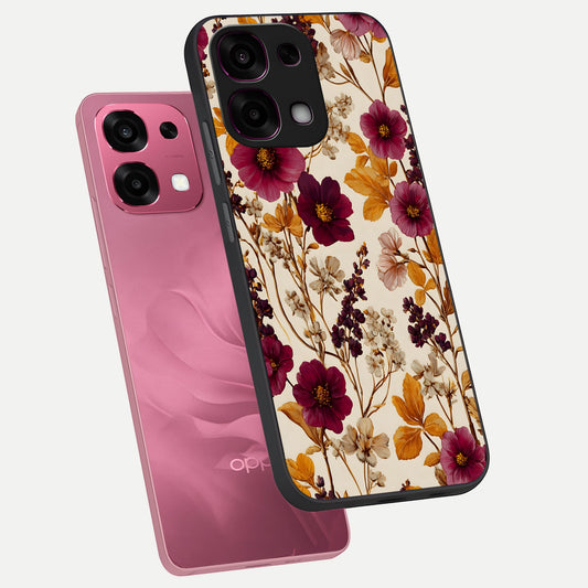  Autumn Wine Bloom phone case For Oppo F31 5G showing premium glass back cover with detailed artwork