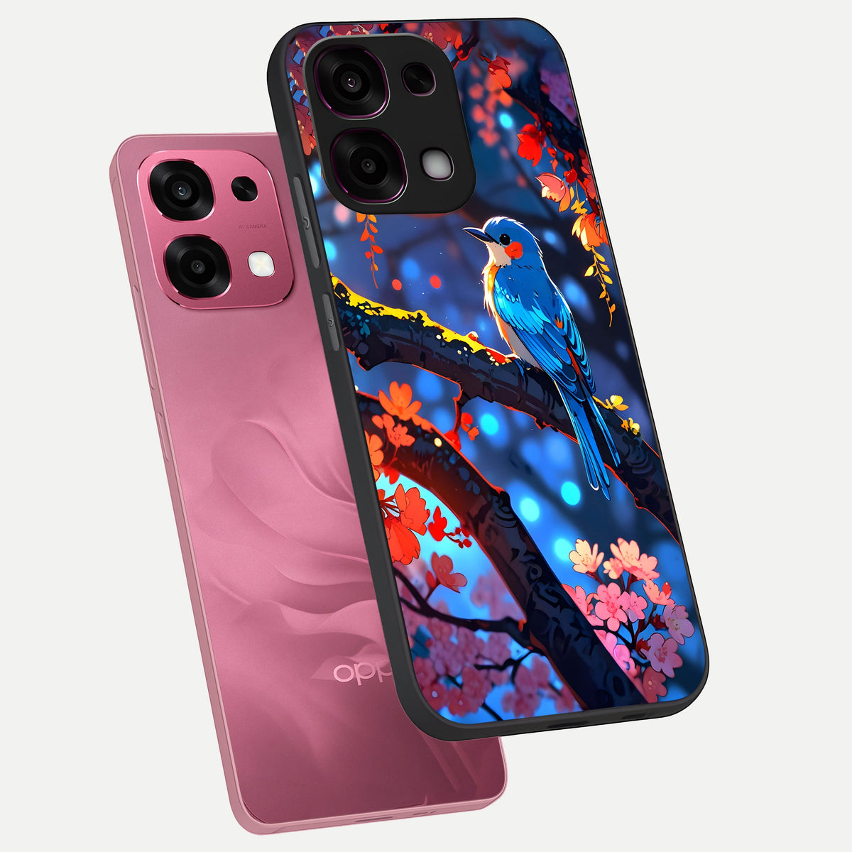  Blooming Water Drift phone case For Oppo F31 5G showing premium glass back cover with detailed artwork