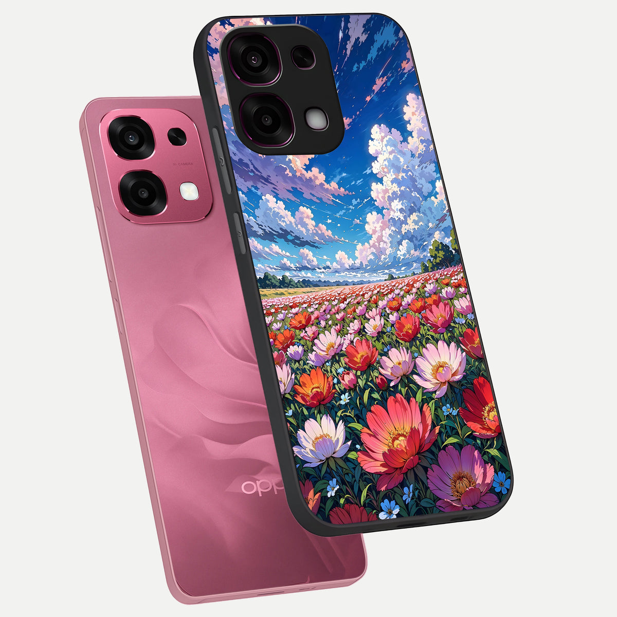  Blossom Sky Field phone case For Oppo F31 5G showing premium glass back cover with detailed artwork