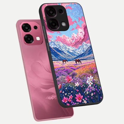  Blossom Valley Dream phone case For Oppo F31 5G showing premium glass back cover with detailed artwork