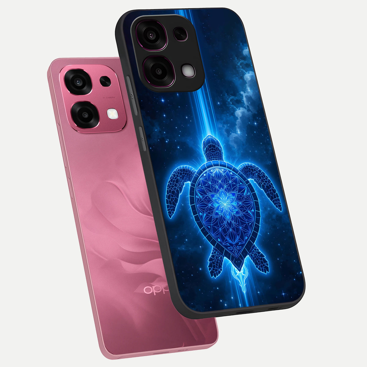  Blue Galaxy Turtle phone case For Oppo F31 5G showing premium glass back cover with detailed artwork