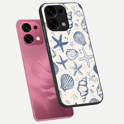  Blue Ocean Outline phone case For Oppo F31 5G showing premium glass back cover with detailed artwork