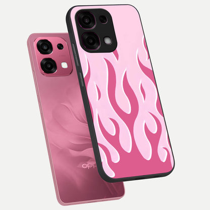  Blush Flame Energy phone case For Oppo F31 5G showing premium glass back cover with detailed artwork