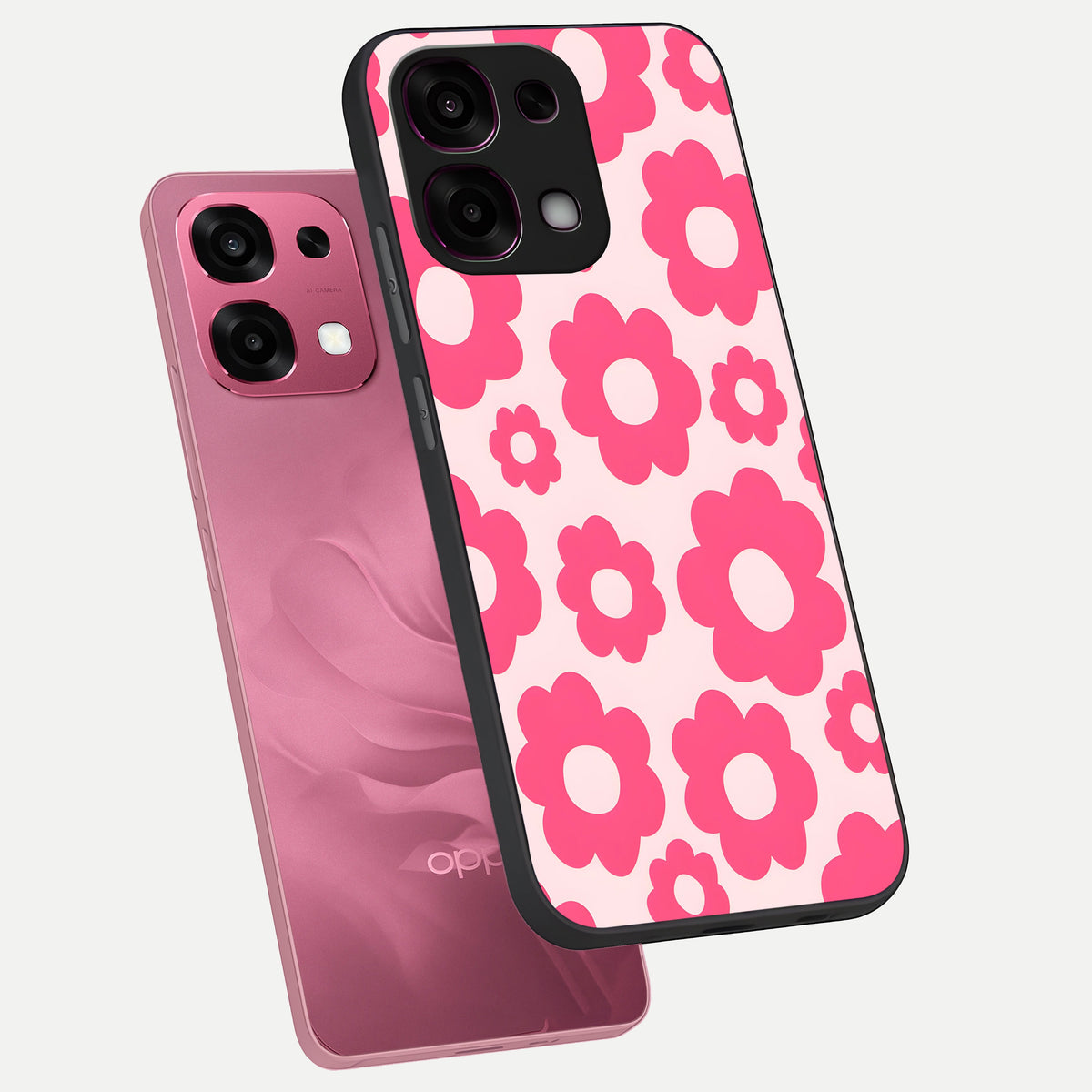  Blush Flower Pop phone case For Oppo F31 5G showing premium glass back cover with detailed artwork