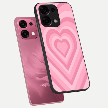  Blush Heart Waves phone case For Oppo F31 5G showing premium glass back cover with detailed artwork