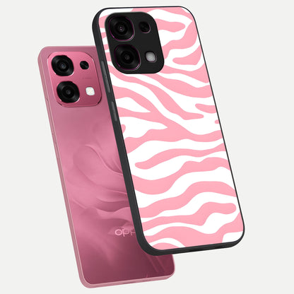  Blush Zebra Flow phone case For Oppo F31 5G showing premium glass back cover with detailed artwork