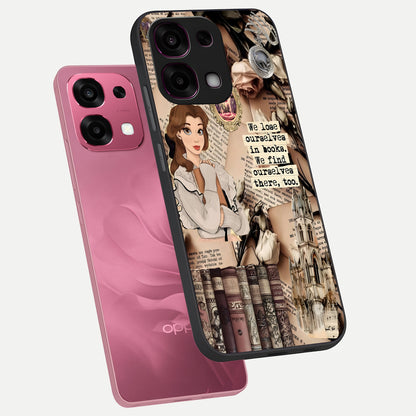 Bookish Dream World phone case For Oppo F31 5G showing premium glass back cover with detailed artwork