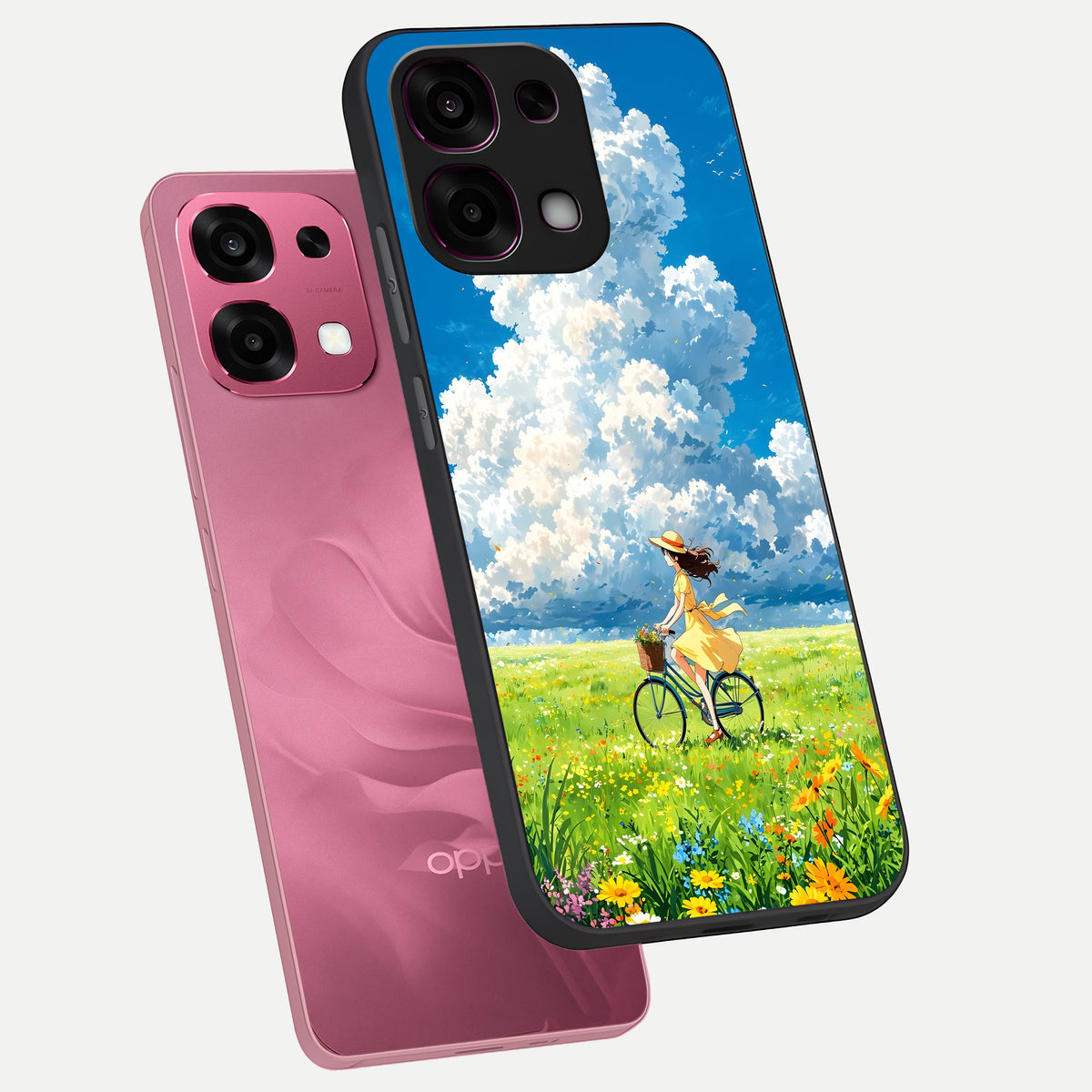  Breezy Meadow Ride phone case For Oppo F31 5G showing premium glass back cover with detailed artwork