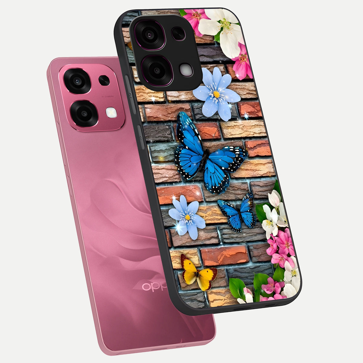  Brick Bloom Flight phone case For Oppo F31 5G showing premium glass back cover with detailed artwork