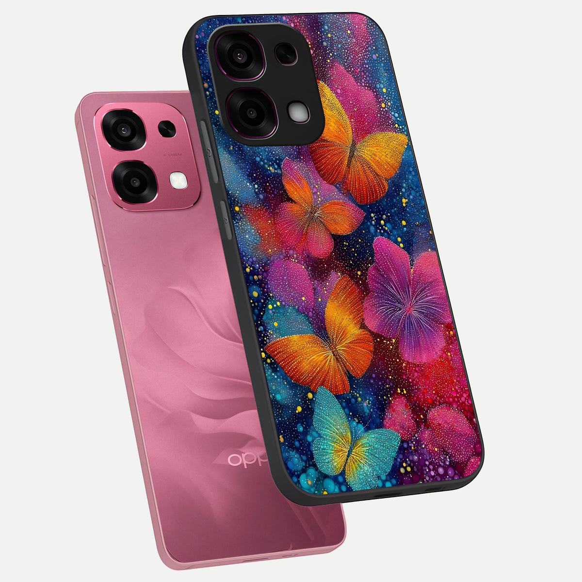  Butterfly Dream Mist phone case For Oppo F31 5G showing premium glass back cover with detailed artwork