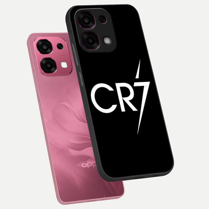  CR7 Elite Strike phone case For Oppo F31 5G showing premium glass back cover with detailed artwork