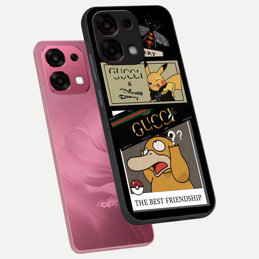  Cartoon Brand Play Mashup phone case For Oppo F31 5G showing premium glass back cover with detailed artwork