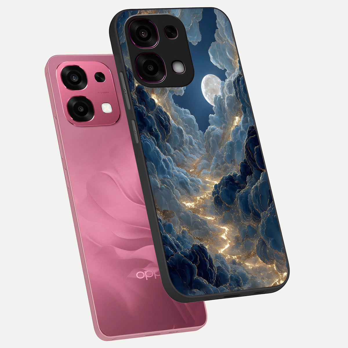  Celestial Cloud Road phone case For Oppo F31 5G showing premium glass back cover with detailed artwork